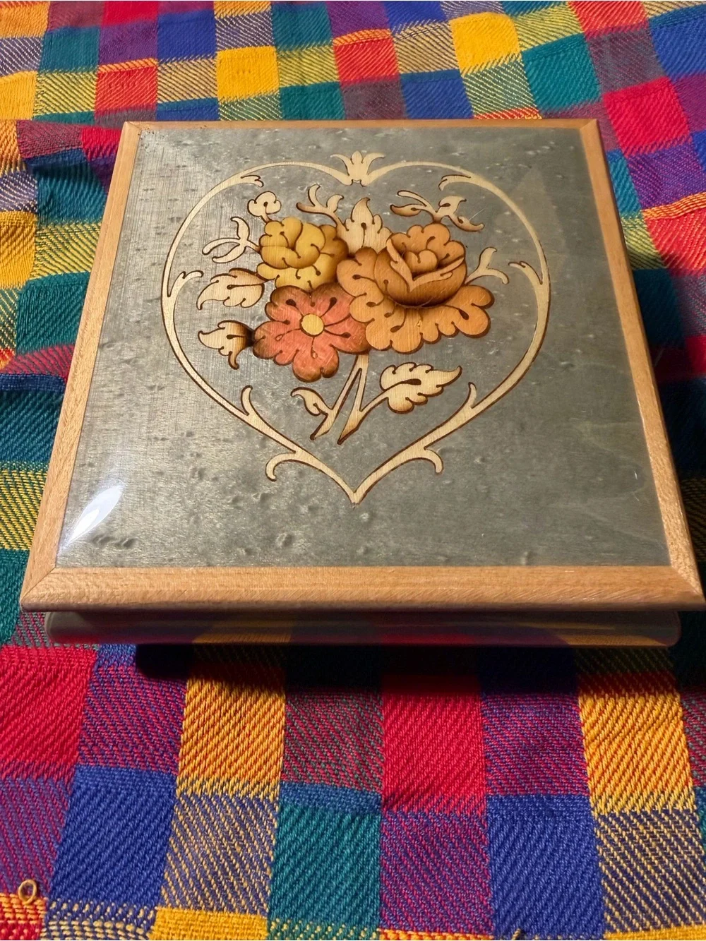 Wooden Musical Box Inlay Made in Italy